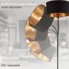 Kari-lattiavalaisin, kaareva, musta/kultainen, tekstiili, E27
