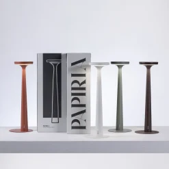 Karman LED ladattava pöytävalaisin Papiria, ruskea matta, CCT