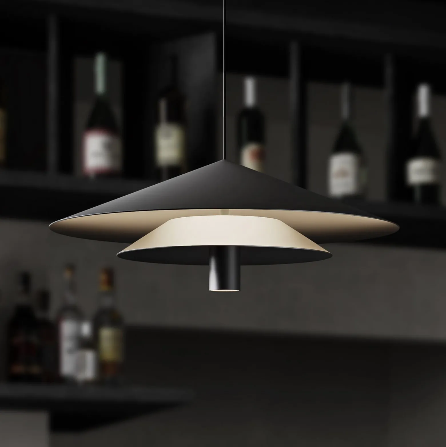 Karman LED-riippuvalaisin ASSO, musta, metalli, Ø 42 cm
