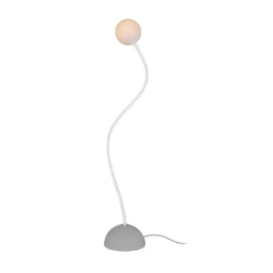 Karman ulkotilojen lattiavalaisin Moony, valkoinen, Ø 15 cm, korkeus 145 cm PMMA