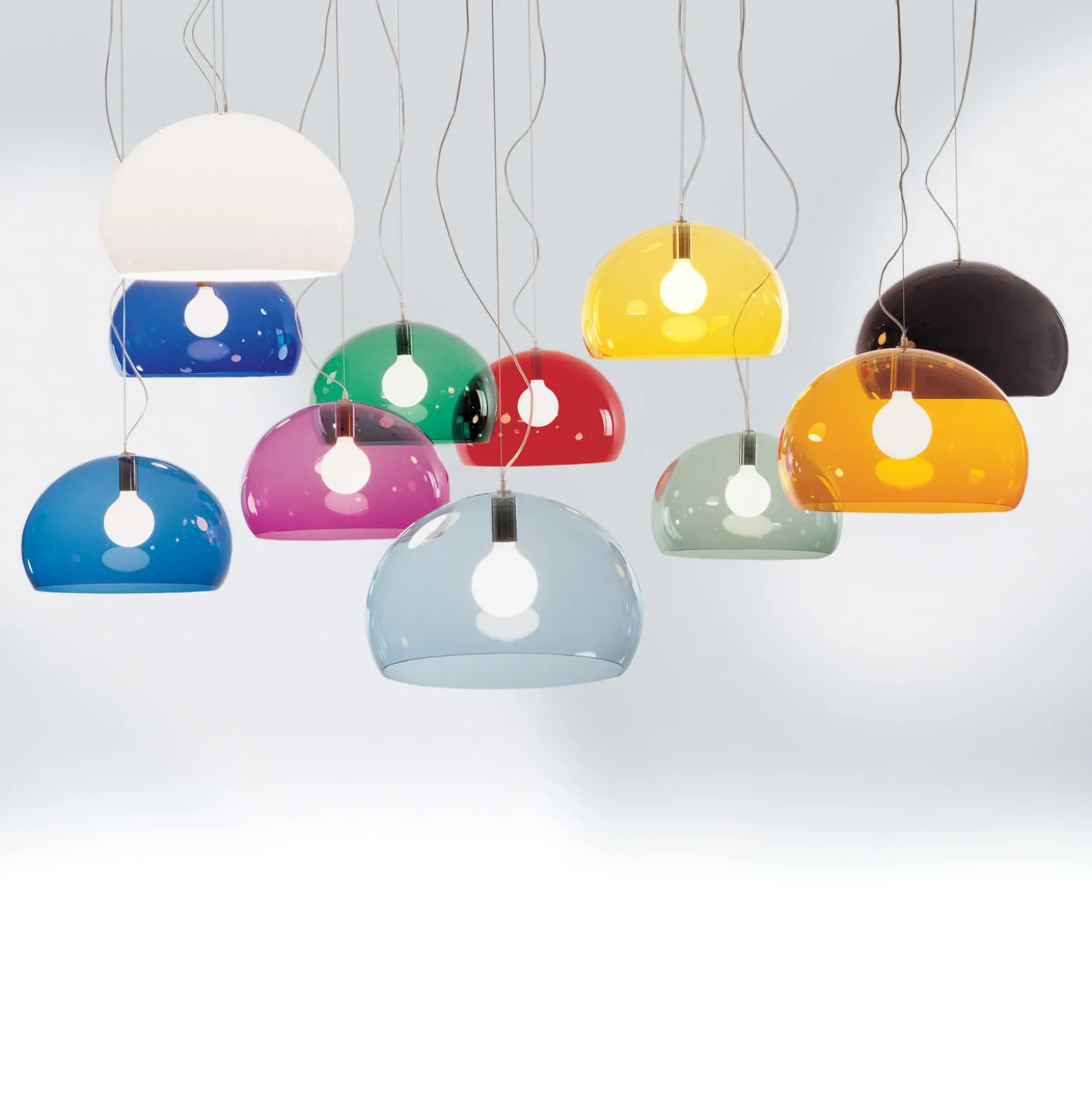 Kartell FL/Y - LED-riippuvalaisin, kiiltävä valkoinen