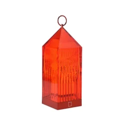 Kartell LED ladattava pöytävalaisin Lantern, punainen, kierrätetty, IP54