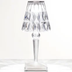 Kartell LED-paristopöytävalaisin Paristo, 26cm, läpinäkyvä, IP54