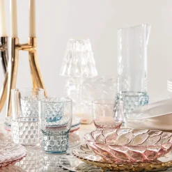 Kartell LED-paristopöytävalaisin Paristo, 26cm, läpinäkyvä, IP54