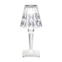 Kartell LED-paristopöytävalaisin Paristo, 26cm, läpinäkyvä, IP54