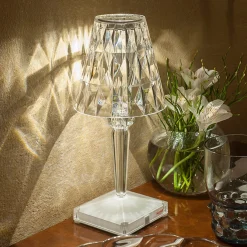 Kartell LED-paristopöytävalaisin Paristo, 26cm, läpinäkyvä, IP54