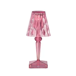 Kartell LED-paristopöytävalaisin Paristo, 30 cm, vaaleanpunainen, IP54