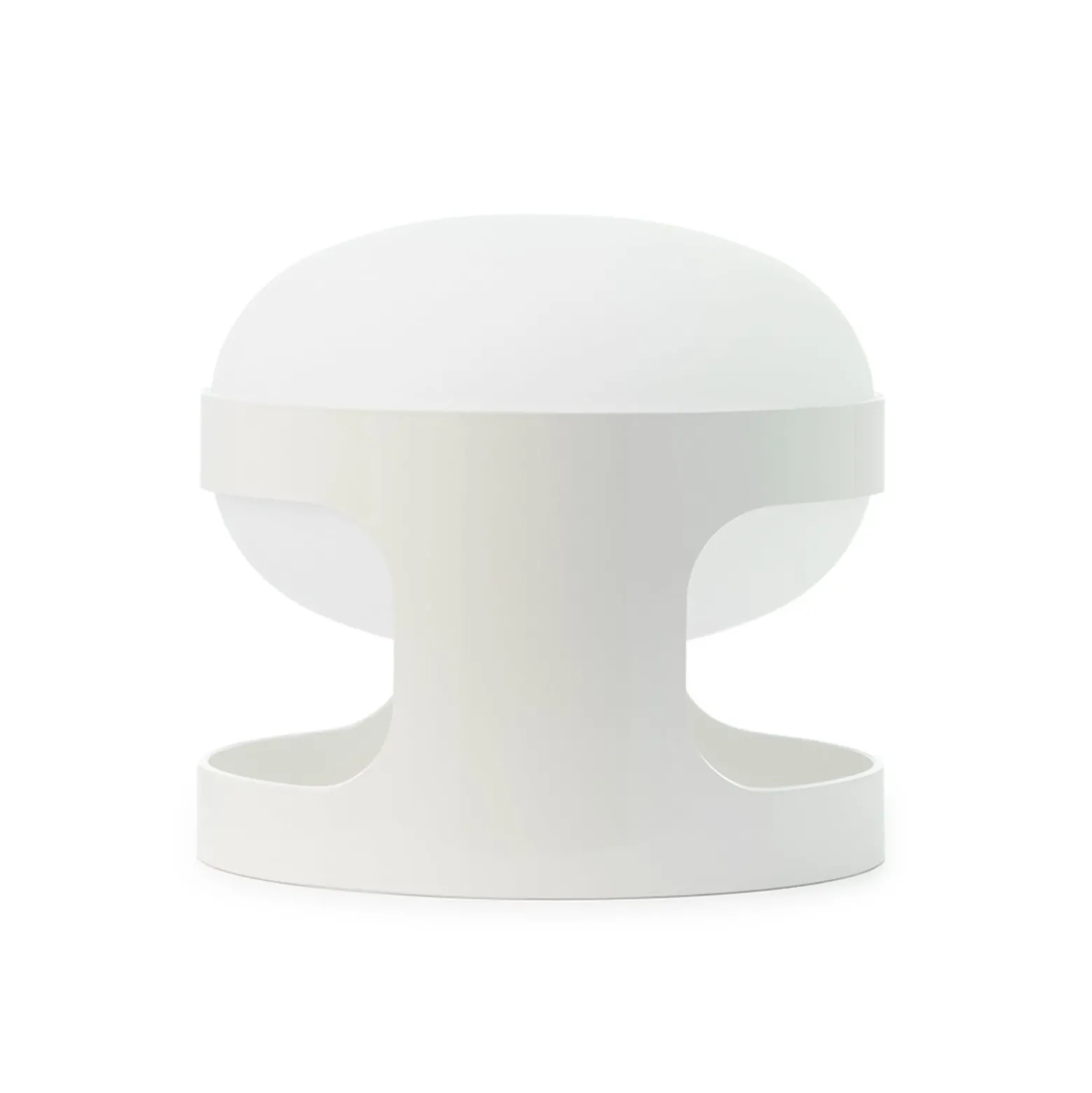 Kartell pöytävalaisin KD28, valkoinen, Ø 25 cm, E14-LED