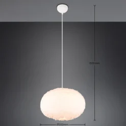 Karvapeitteinen riippuvalaisin, Ø 50 cm, hiekanvärinen, synteettistä