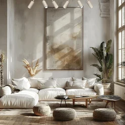 Kattokohdevalo Link, beige, pituus 90 cm, 6-lamppuinen.