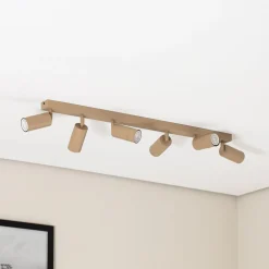 Kattokohdevalo Link, beige, pituus 90 cm, 6-lamppuinen.