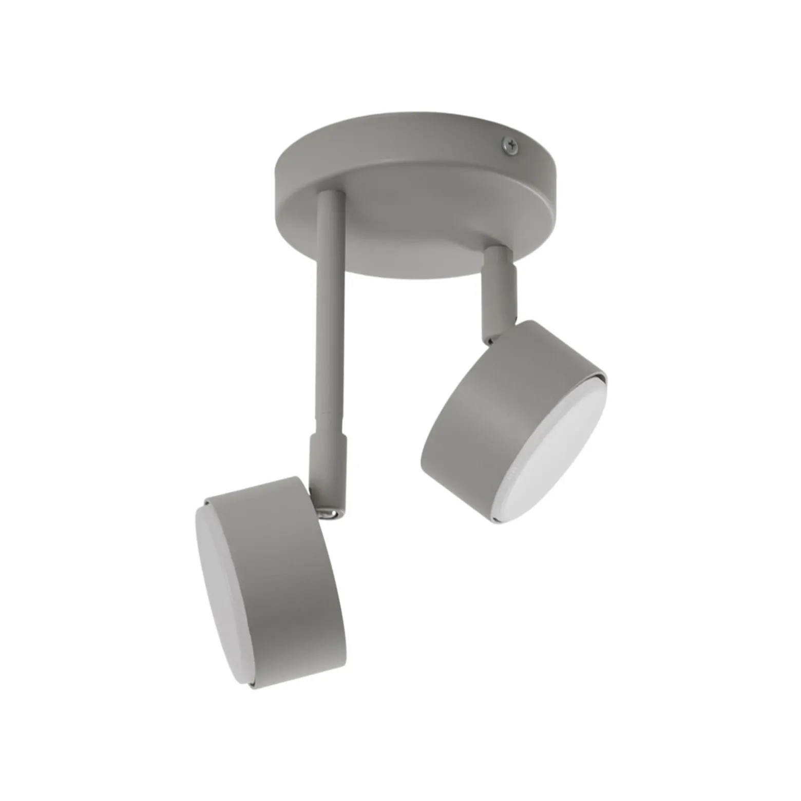 Kattokohdevalo NEMO, 2-lamppuinen, harmaa-beige, liikkuva, GX53
