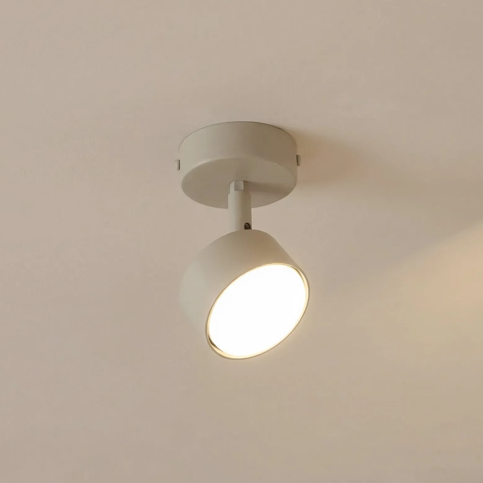 Kattokohdevalo NEMO, 1-lamppuinen, harmaa-beige, liikkuva, GX53