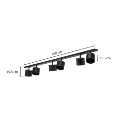 Kattokohdevalo 1047PL_K, 6-lamppuinen, musta