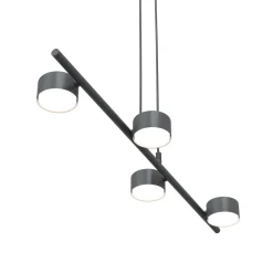 Kattokohdevalo Sora, pituus 80 cm, metalli, 4-lamppuinen.