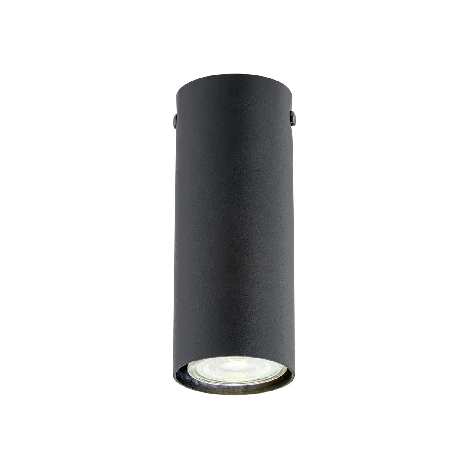 Kattokohdevalo Tecno 1S, teräs, GU10, korkeus 15 cm, musta