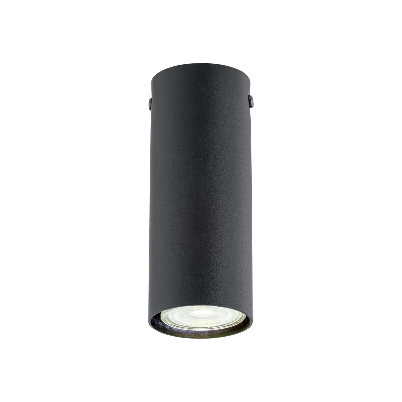 Kattokohdevalo Tecno 1S, teräs, GU10, korkeus 15 cm, musta