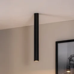 Kattokohdevalo Tecno 1XL, teräs, GU10, korkeus 60 cm, musta