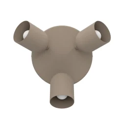 Kattokohdevalo Tilston, beige, Ø 25 cm, 3-lamppuinen, teräs