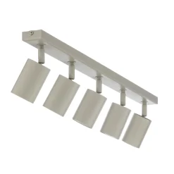 Kattokohdevalo Zoom, 5-lamppuinen, harmaa-beige, teräs, GU10
