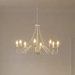 Kattokruunu Malbo, valkoinen, metalli, 8-lamppuinen, E14