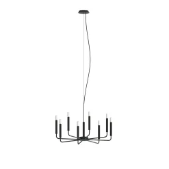 Kattokruunu ORTO, musta, metalli, Ø 73 cm, 8-lamppuinen