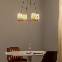 Kattokruunu Ressa Ø 59 cm antiikkimessinki, 4-lamppuinen.