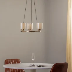 Kattokruunu Ressa, Ø 44 cm, antiikkimessinki, 3-lamppuinen.