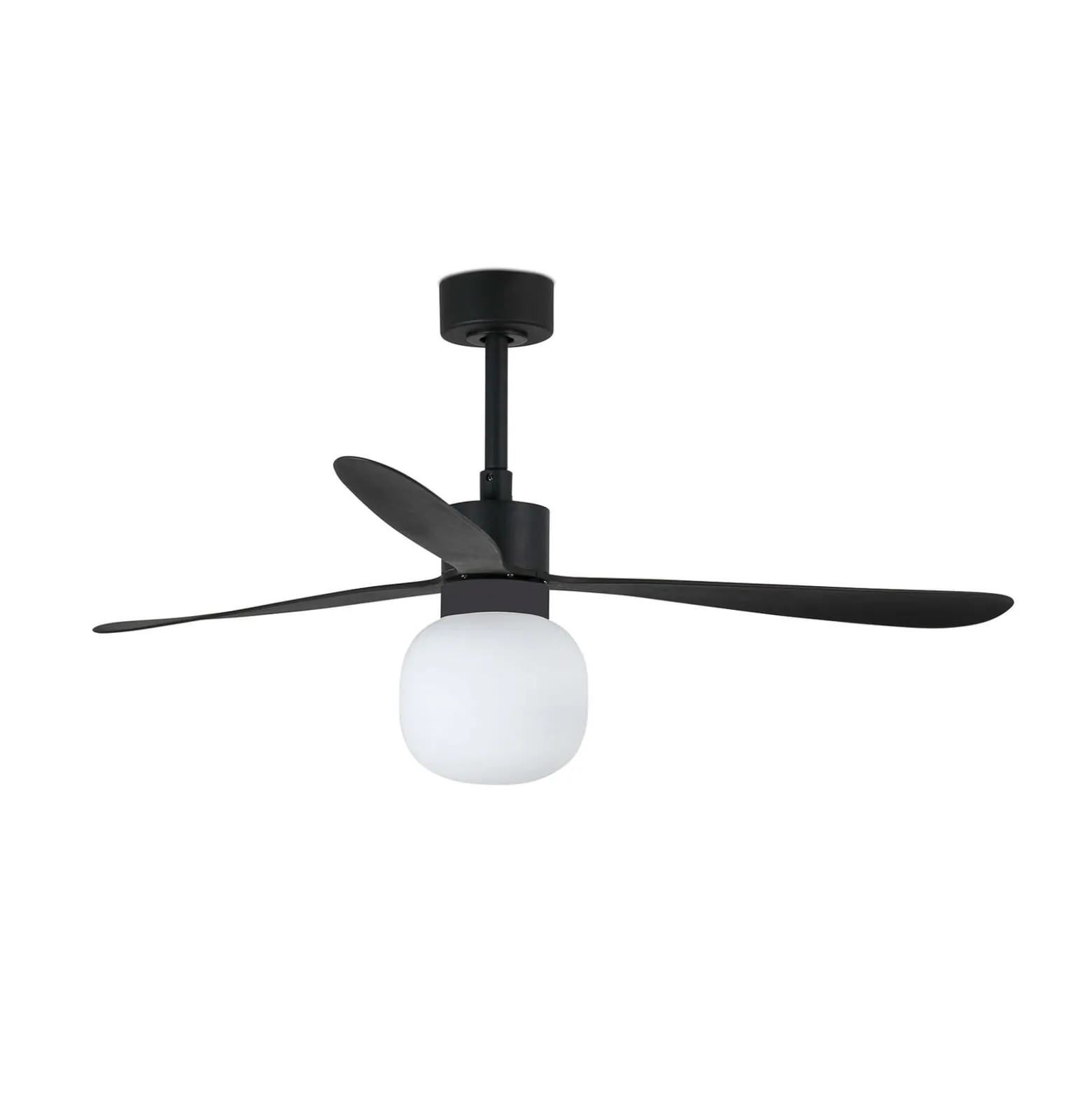 Kattotuuletin Amelia Ball LED-valolla, musta
