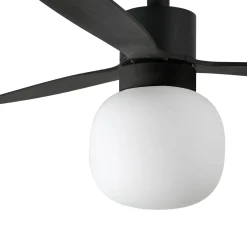 Kattotuuletin Amelia Ball LED-valolla, musta