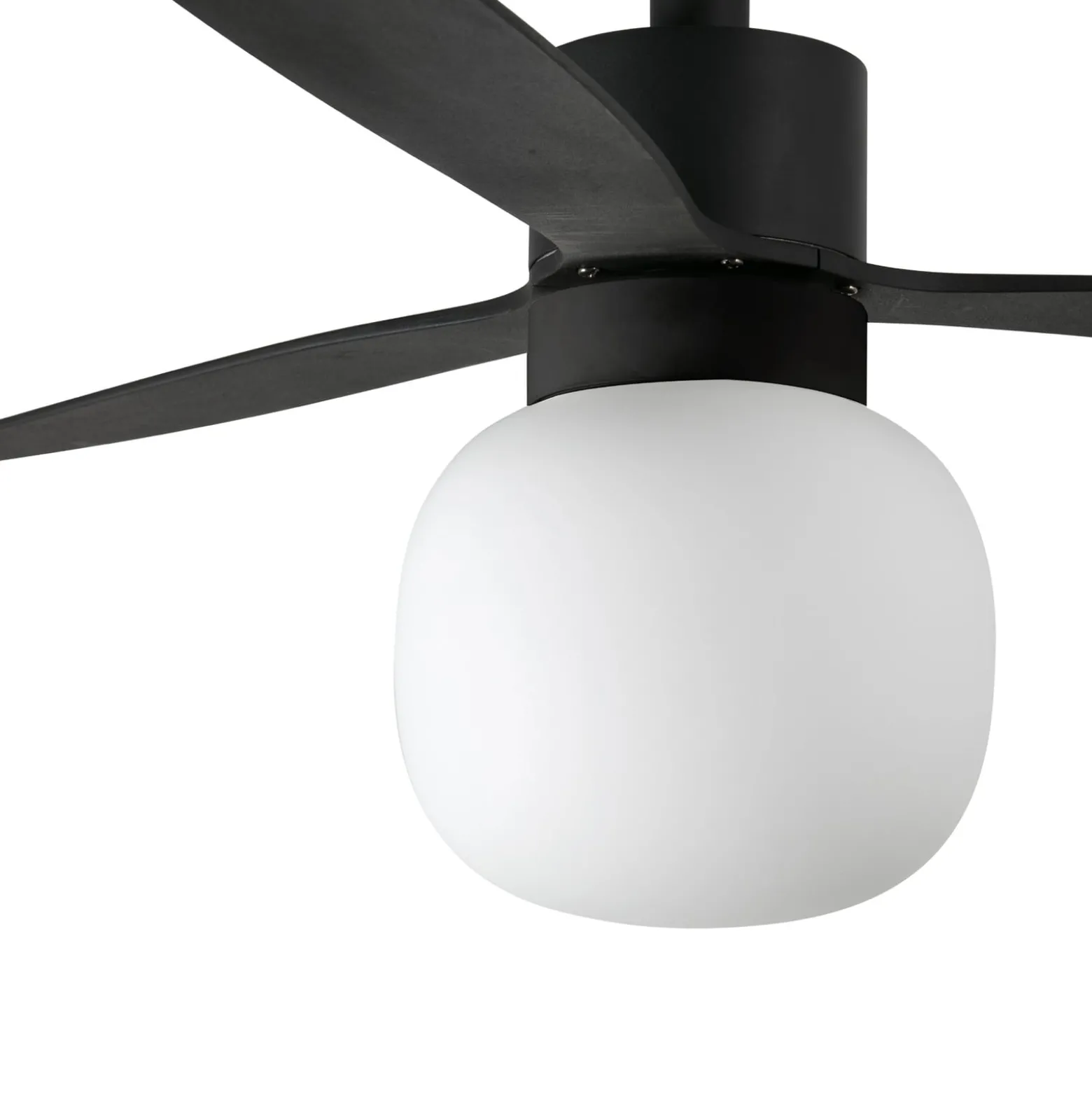 Kattotuuletin Amelia Ball LED-valolla, musta