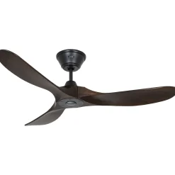 Kattotuuletin ECO GENUINO, musta/pähkinäpuu, halkaisija 122 cm, hiljainen