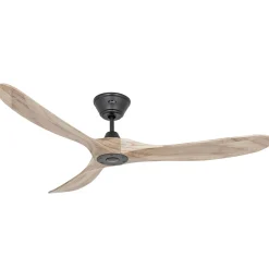 Kattotuuletin ECO GENUINO, musta/vaalea puu, 152 cm, hiljainen