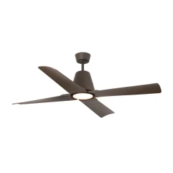 Kattotuuletin Typhoon L, LED-valo, IP44, ruskea