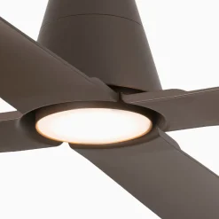 Kattotuuletin Typhoon L, LED-valo, IP44, ruskea