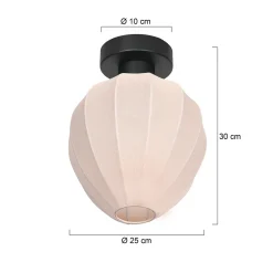 Kattovalaisin Bloeba, valkoinen/musta, Ø 25 cm, pellava/metalli