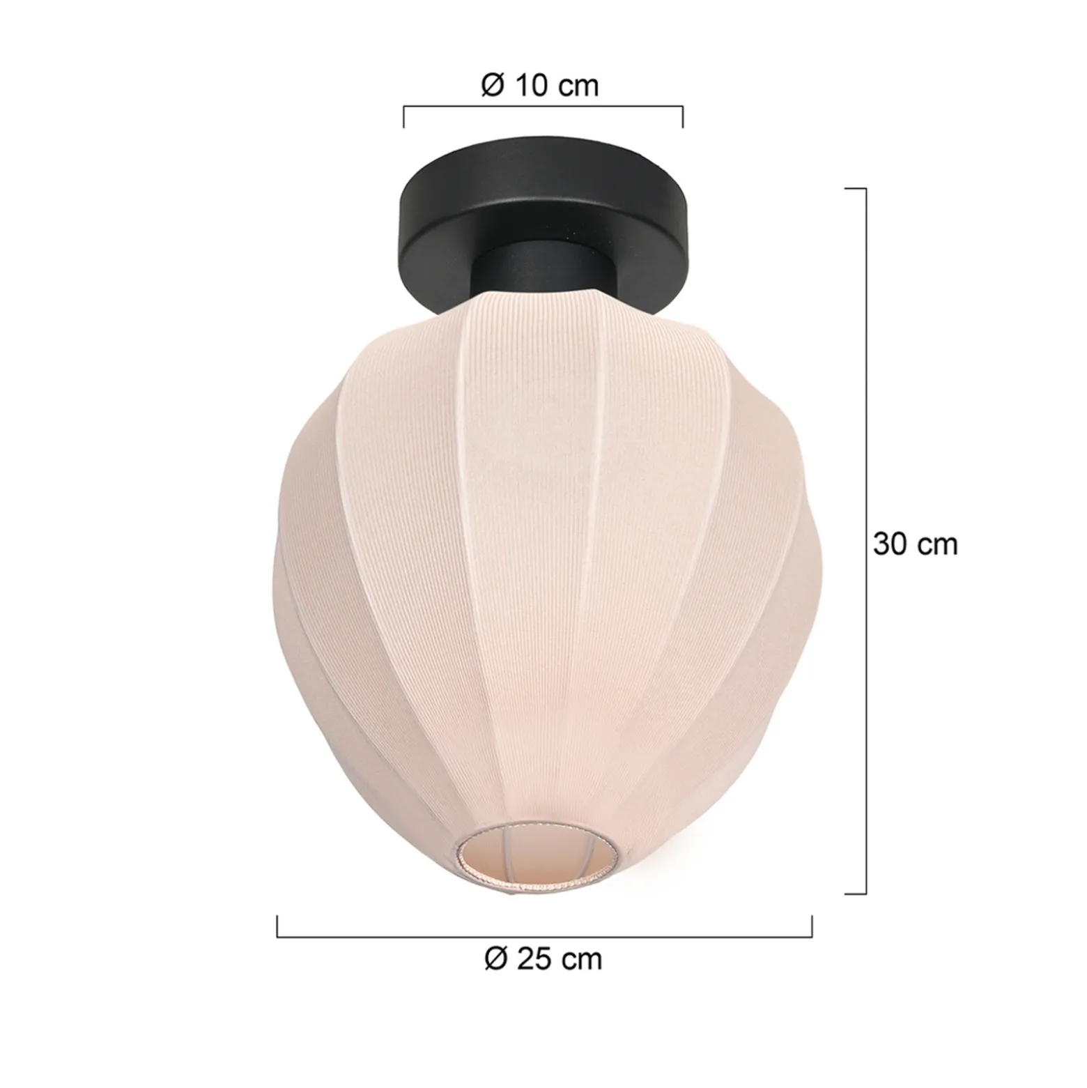 Kattovalaisin Bloeba, valkoinen/musta, Ø 25 cm, pellava/metalli
