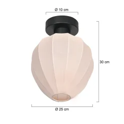Kattovalaisin Bloeba, valkoinen/musta, Ø 25 cm, pellava/metalli