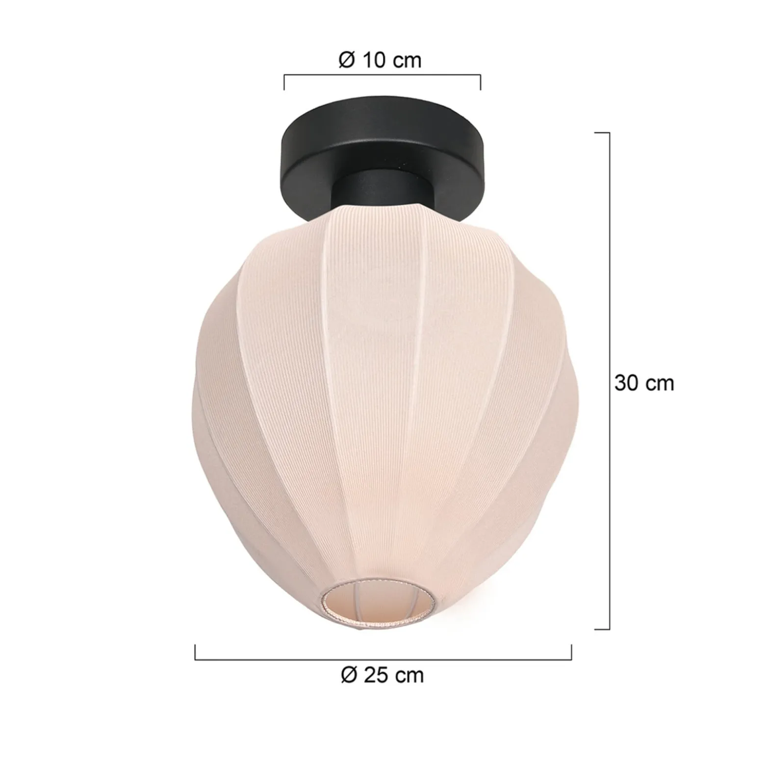 Kattovalaisin Bloeba, valkoinen/musta, Ø 25 cm, pellava/metalli