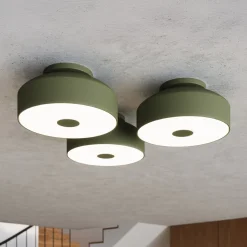 Kattovalaisin CLARO, oliivinvihreä, Ø 30 cm, metalli, 4 x E27
