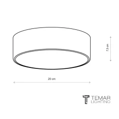 Kattovalaisin Cleo, Ø 20 cm, IP54, harmaa, metalli, E27