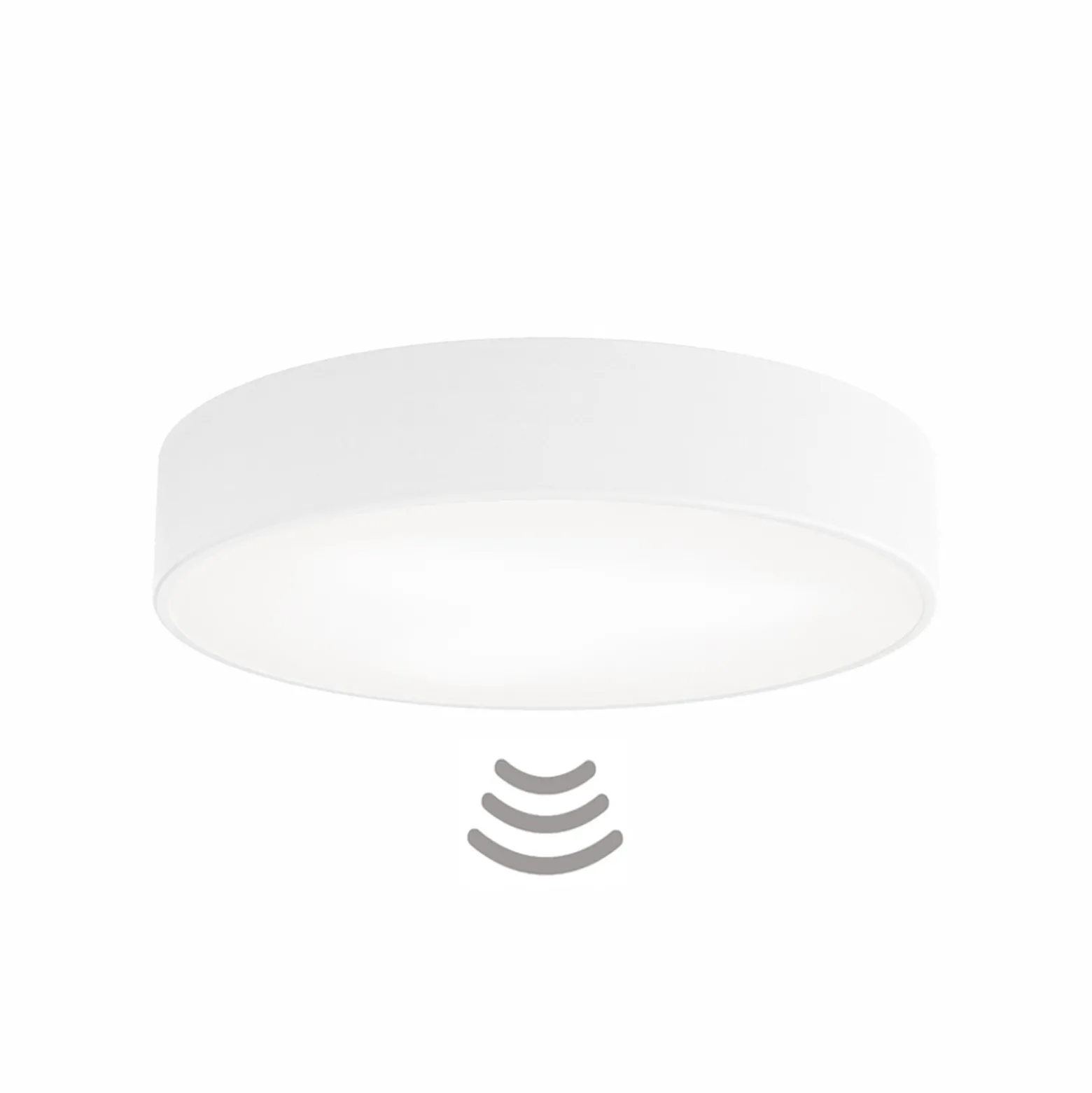Kattovalaisin Cleo 400, valkoinen, anturi, IP20, Ø 40 cm, metalli