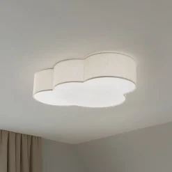 Kattovalaisin Cloud, beige, 63 cm pitkä, tekstiili, pilvi, E27