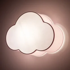 Kattovalaisin Cloud, vaaleanpunainen, 43 cm pitkä, tekstiili, pilvi, E27