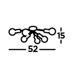 Kattovalaisin Dance, 6-valo, musta, metalli, E27, Ø 52 cm