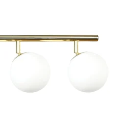 Kattovalaisin Drum, kullanvärinen, lasi, pituus 80 cm, 5-lamppuinen