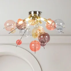 Kattovalaisin Explosion, Ø 57 cm, lasi, pastellivärinen, G9