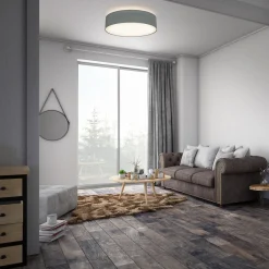 Kattovalaisin Litora, harmaa, Ø 38 cm, tekstiili, E27