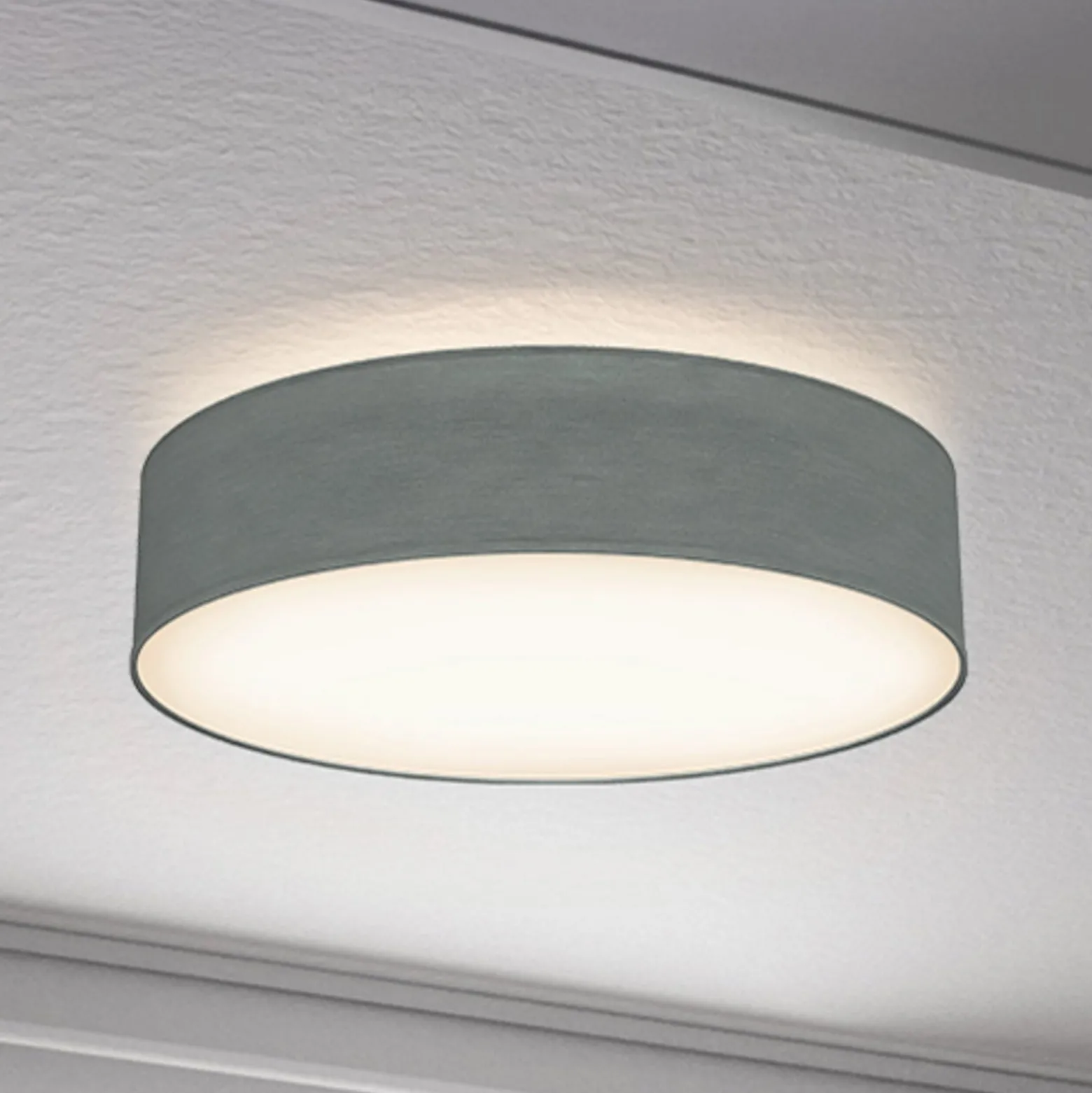 Kattovalaisin Litora, harmaa, Ø 38 cm, tekstiili, E27