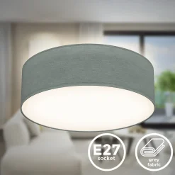 Kattovalaisin Litora, harmaa, Ø 30 cm, tekstiili, E27